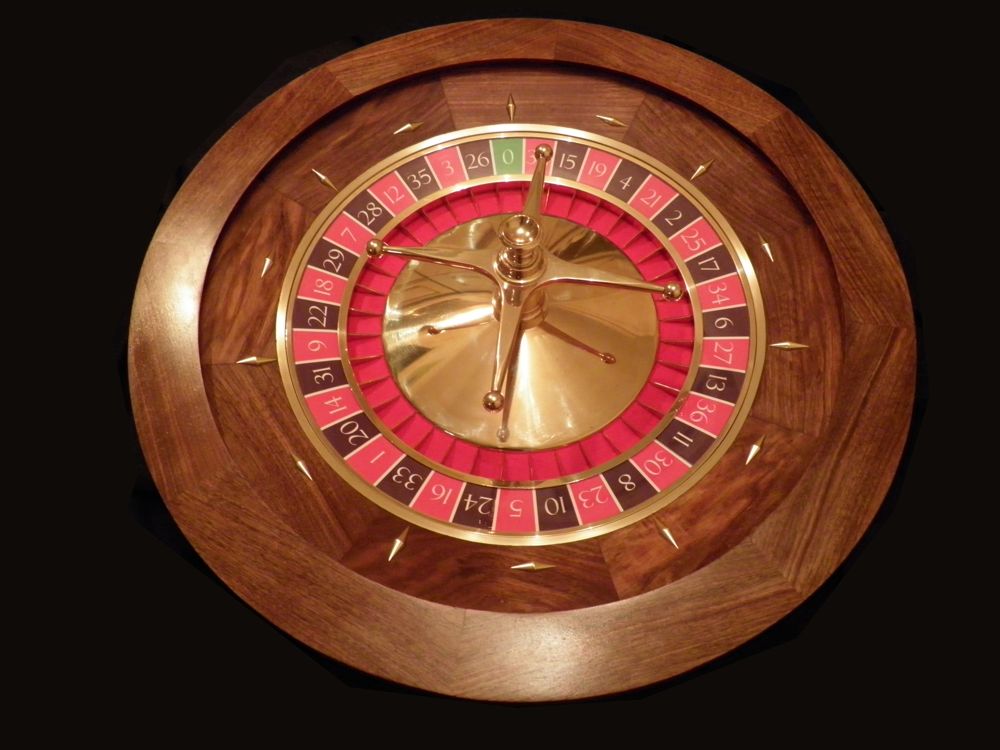 A roulette wheel on a casino gaming floor